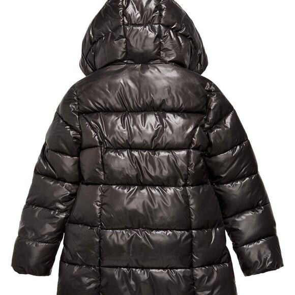 Michael Kors Puffer Coat Jacket Black SZ Xs/ Girls 14 Faux-fur Hooded versatile - Picture 7 of 7